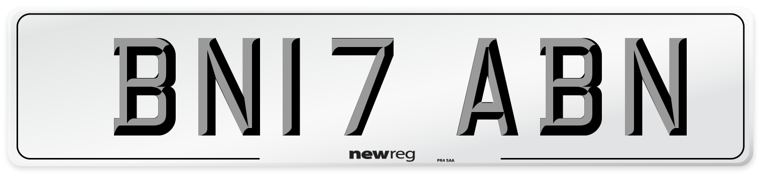 BN17 ABN Number Plate from New Reg